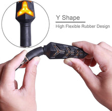 Load image into Gallery viewer, 4X Y-Shaped Motorcycle LED Turn Signal Indicators Fish Bone Flashing Flow Lights