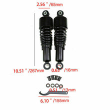Load image into Gallery viewer, Pair 10.5'' 267mm Black Rear Shocks Fit For Harley Davidson Sportster 883 1200