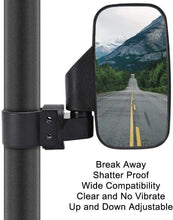 Load image into Gallery viewer, 1 Pair Universal Type UTV Side View Mirrors Polaris RZR XP1000 XP1K Turbo Black