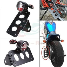 Load image into Gallery viewer, Motorcycle Metal Side Mount License Number Plate Holder Tail Light Bracket Frame