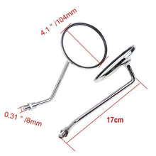 Load image into Gallery viewer, 8mm Chrome Motorcycle Round Rear View Side Mirrors Kawasaki Honda Suzuki Scooter