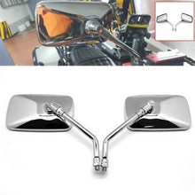 Load image into Gallery viewer, Pair Motorcycle Rear View Mirrors Chrome Rectangula 10mm Thread Universal Silver