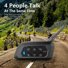 Load image into Gallery viewer, EJEAS V4 Plus Motorcycle Helmet Intercom Headset Bluetooth 1500M 4 Riders