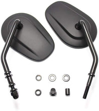 Load image into Gallery viewer, Black Motorcycle Rear View Side Mirrors Short Stem Custom For Harley Davidson