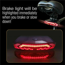 Load image into Gallery viewer, Bike Alarm Tail Light With Smart Brake Sensing Anti Theft USB Rechargeable Black