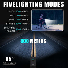 Load image into Gallery viewer, 1000 Lumens Usb Rechargeable Bike Front Tail Light Waterproof Led Bicycle