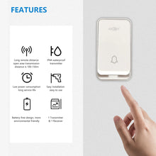 Load image into Gallery viewer, K06 Waterproof Self Generating Power No Battery Required Wireless Doorbell