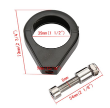 Load image into Gallery viewer, 2x 39mm Black Harley Davidson fork mount Turn Signal Relocation Brackets 1 pair