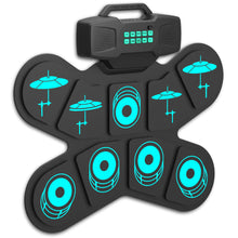 Load image into Gallery viewer, WGS505 Electronic Hand Roll Up Drum Kit 9 Pad with Drumsticks Foot Pedals