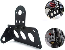 Load image into Gallery viewer, Motorcycle Metal Side Mount License Number Plate Holder Tail Light Bracket Frame