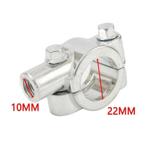 Load image into Gallery viewer, 10mm Silver Handle Bar Mirror Mount Clamp For Yamaha Honda Suzuki Kawasaki