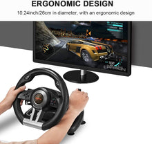 Load image into Gallery viewer, Black PXN V3Pro Game Steering Wheel For PC/PS4/Xbox One/XboxSeries S/X/Nintendo Switch