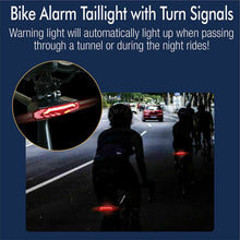 Load image into Gallery viewer, Bike Alarm Tail Light With Smart Brake Sensing Anti Theft USB Rechargeable Black