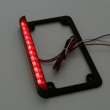 Load image into Gallery viewer, Black Motorcycle License Number Plate Frame Holder Bracket LED Brake Light