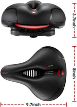 Load image into Gallery viewer, Bicycle Saddle Bike Seat Wide Extra Comfort Soft Cushion Cover Padded Sporty Pad