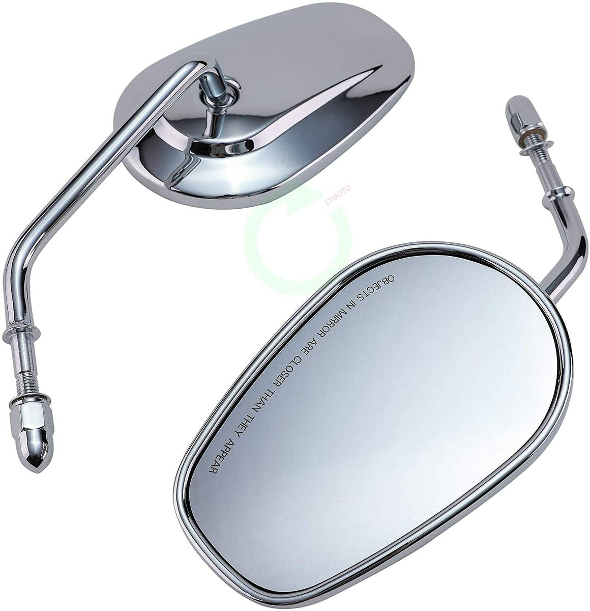 2X Chrome Motorcycle Rear View Mirrors For Harley Davidson Softail Cus
