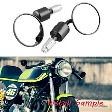 Load image into Gallery viewer, Pair CNC Motorcycle Bar End Mirrors 7/8" 22mm Round Adjustable Black