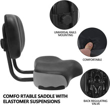 Load image into Gallery viewer, Backrest Saddle Bike Seat with Backrest Bicycle Tricycle Saddle Seat 11.5"x 9.5"