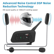 Load image into Gallery viewer, EJEAS V6 Pro 1200m Motorcycle Bluetooth Helmet Intercom CSR 2.4GHz FM 6 Riders