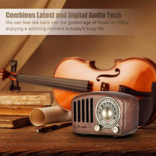 Load image into Gallery viewer, Vintage Style Radio Retro Bluetooth Speaker Walnut Wooden FM Radio
