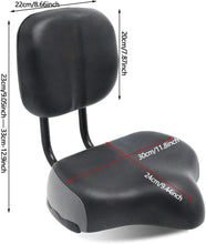 Load image into Gallery viewer, Backrest Saddle Bike Seat with Backrest Bicycle Tricycle Saddle Seat 11.5"x 9.5"