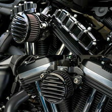 Load image into Gallery viewer, Aluminum Air Cleaner Intake Filter Kit for Harley Iron 883 Sportster 1200 Black