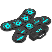 Load image into Gallery viewer, WGS505 Electronic Hand Roll Up Drum Kit 9 Pad with Drumsticks Foot Pedals