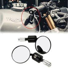 Load image into Gallery viewer, Pair CNC Motorcycle Bar End Mirrors 7/8" 22mm Round Adjustable Black