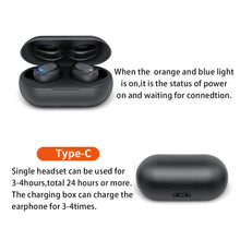 Load image into Gallery viewer, Black TW15 Wireless TWS Earphone Bluetooth Headset For iOS Android