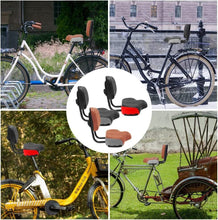 Load image into Gallery viewer, Backrest Saddle Bike Seat with Backrest Bicycle Tricycle Saddle Seat 11.5"x 9.5"