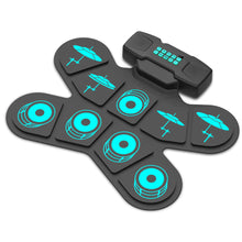 Load image into Gallery viewer, WGS505 Electronic Hand Roll Up Drum Kit 9 Pad with Drumsticks Foot Pedals