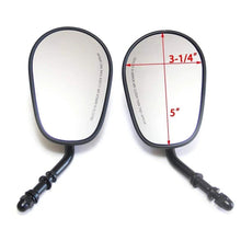 Load image into Gallery viewer, Black Motorcycle Rear View Side Mirrors Short Stem Custom For Harley Davidson