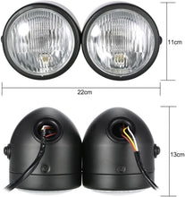 Load image into Gallery viewer, Motorcycle Dual Twin Front Headlight Lamp w/ Bracket Mount Kit Fit For Harley