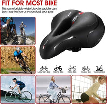 Load image into Gallery viewer, Bicycle Saddle Bike Seat Wide Extra Comfort Soft Cushion Cover Padded Sporty Pad