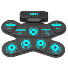 Load image into Gallery viewer, WGS505 Electronic Hand Roll Up Drum Kit 9 Pad with Drumsticks Foot Pedals