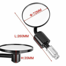 Load image into Gallery viewer, Pair CNC Motorcycle Bar End Mirrors 7/8" 22mm Round Adjustable Black
