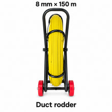 Load image into Gallery viewer, 150m x 8mm Fibreglass Duct Rodder Cable Puller with Wheeled Reel – detail 2
