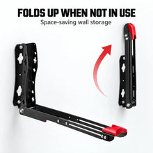 Load image into Gallery viewer, Foldable Wall Mounted Bike Rack 180° Swivel Bicycle Storage Holder 24-29" 30kg