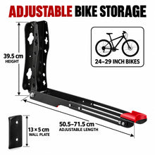 Load image into Gallery viewer, Foldable Wall Mounted Bike Rack 180° Swivel Bicycle Storage Holder 24-29" 30kg