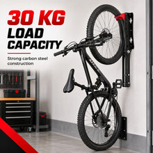 Load image into Gallery viewer, Foldable Wall Mounted Bike Rack 180° Swivel Bicycle Storage Holder 24-29" 30kg