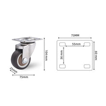 Load image into Gallery viewer, 4Pcs 3 in TPR Mute Heavy Duty Furniture Swivel Caster Wheels