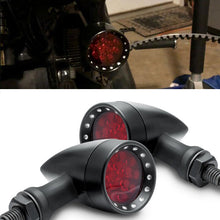 Load image into Gallery viewer, Motorcycle Motorbike Black Turn Signal Blinker Light Red Bullet Indicator 10mm
