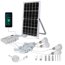 Load image into Gallery viewer, YH1006 12W Solar panel 4 LED bulbs Portable Solar Power Lighting Kit
