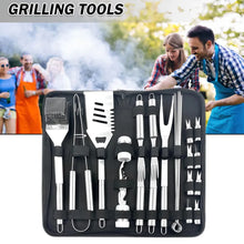 Load image into Gallery viewer, 29 pcs Outdoor Barbecue Grilling Spatula Clip Fork Cutter Tools with Bag
