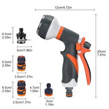 Load image into Gallery viewer, Garden Hose Spray Gun Set 8 Adjustable Patterns High Pressure Water Gun Nozzle
