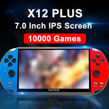 Load image into Gallery viewer, X12 Plus 7 Inch Handheld Game Console HD Screen Built-in 10000 Retro Games
