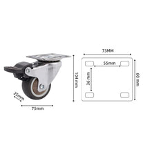 Load image into Gallery viewer, 4Pcs 3 in TPR Mute Heavy Duty Furniture Swivel Caster Wheels