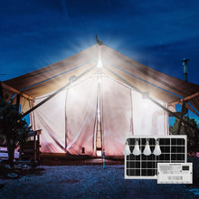 Load image into Gallery viewer, YH1006 12W Solar panel 4 LED bulbs Portable Solar Power Lighting Kit
