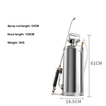 Load image into Gallery viewer, 10L Garden Irrigation Pneumatic Sprayer Shoulder Stainless Steel
