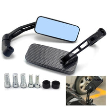 Load image into Gallery viewer, Pair Mirrors Rearview metal Custom Style Motorcycle Motorbike Carbon
